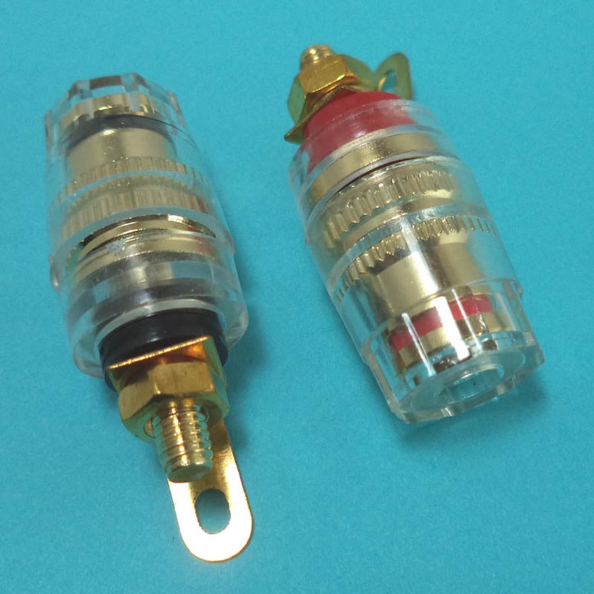 GBE-1972 - BINDING POST BLK AND RED GOLD PLATED 2PIECES/PACK