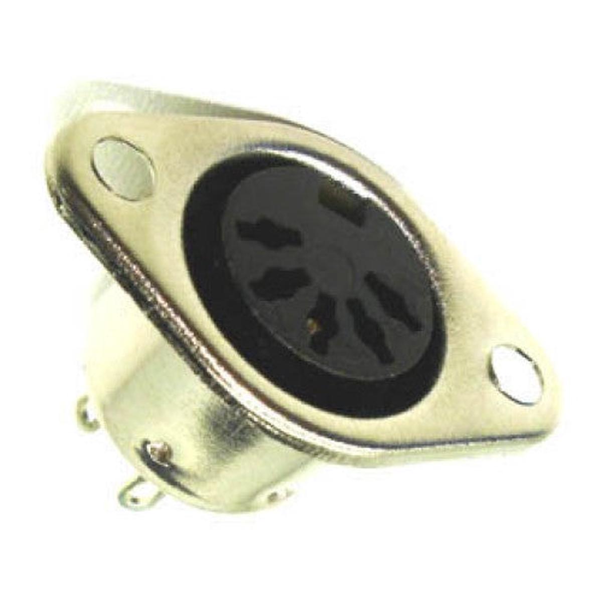 045-0214 - DIN JACK 3POS CHASIS MOUNT METAL 5 HOLES 3 CONNECTIONS